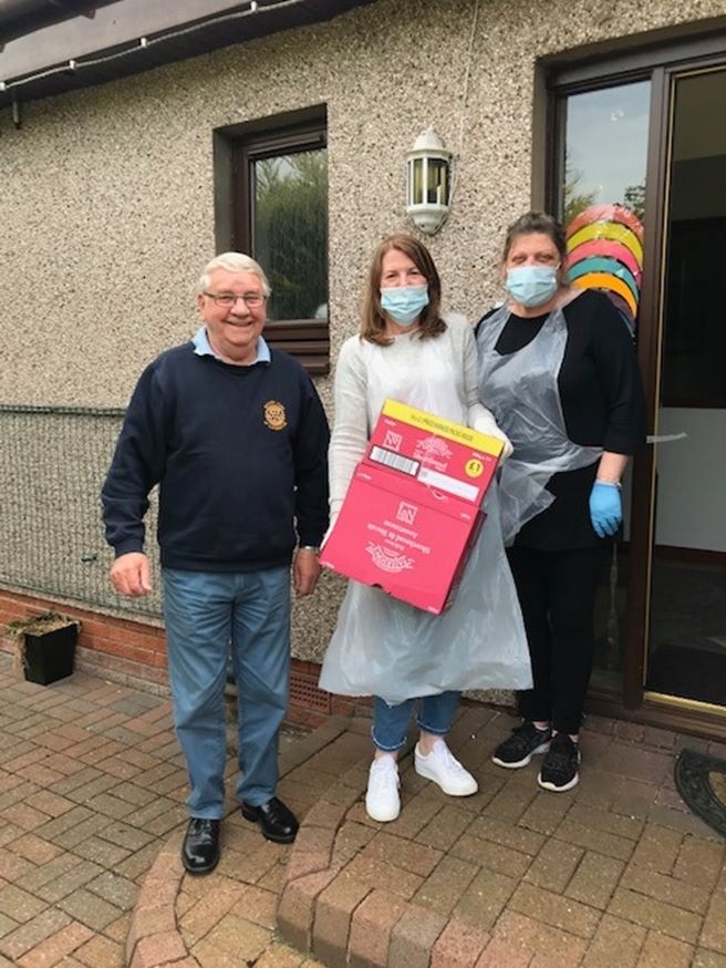 COVID19 Donation of Biscuits Rotary Club of Livingston